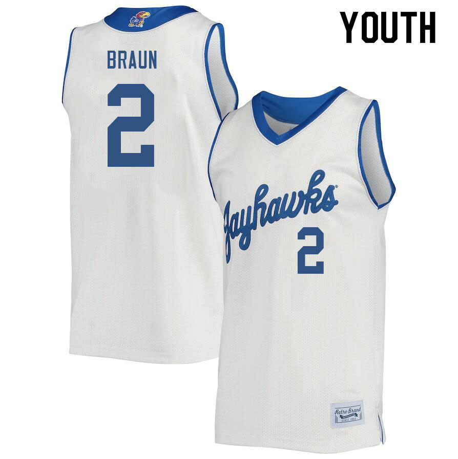 Youth #2 Christian Braun Kansas Jayhawks College Basketball Jerseys Sale-Retro